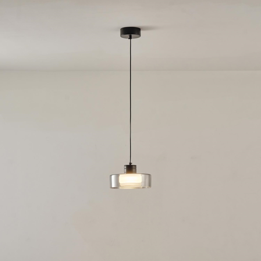 LED Lestenec na vrvici LED/8W/230V 3000K črna/dimna pr. 20 cm