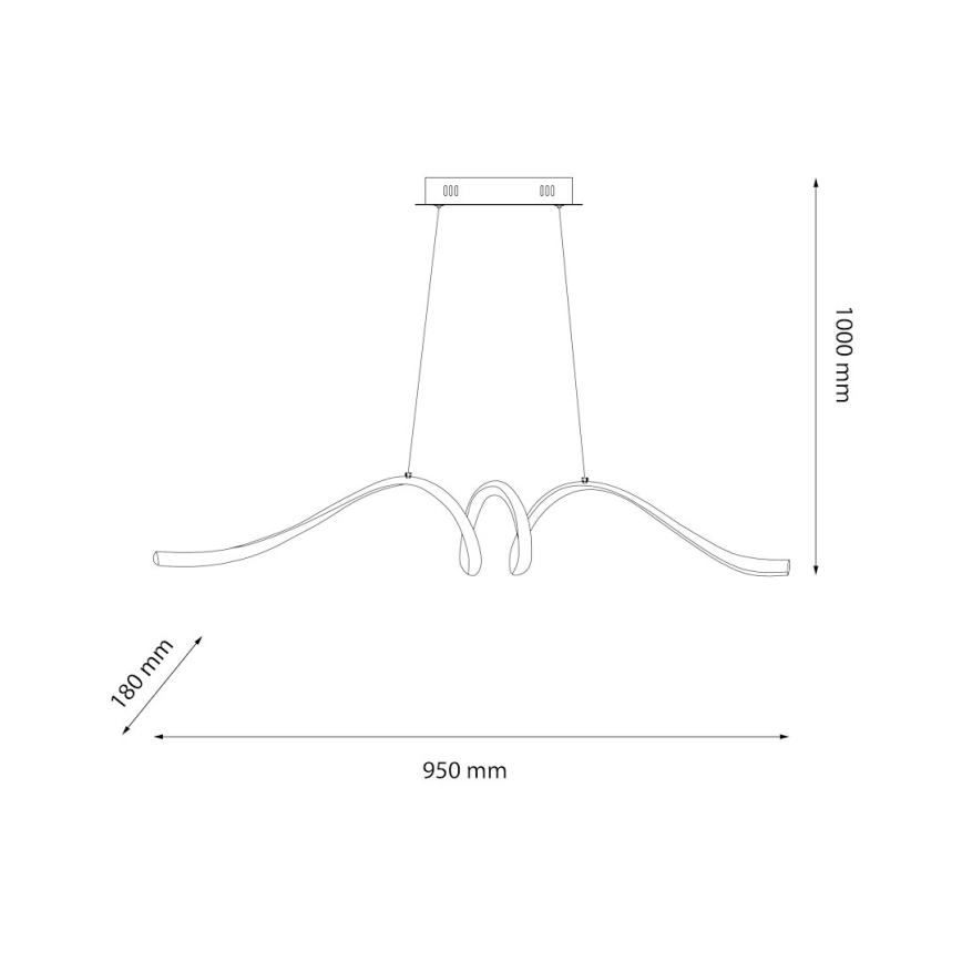 LED Lestenec na vrvici LOOP LED/28W/230V črna
