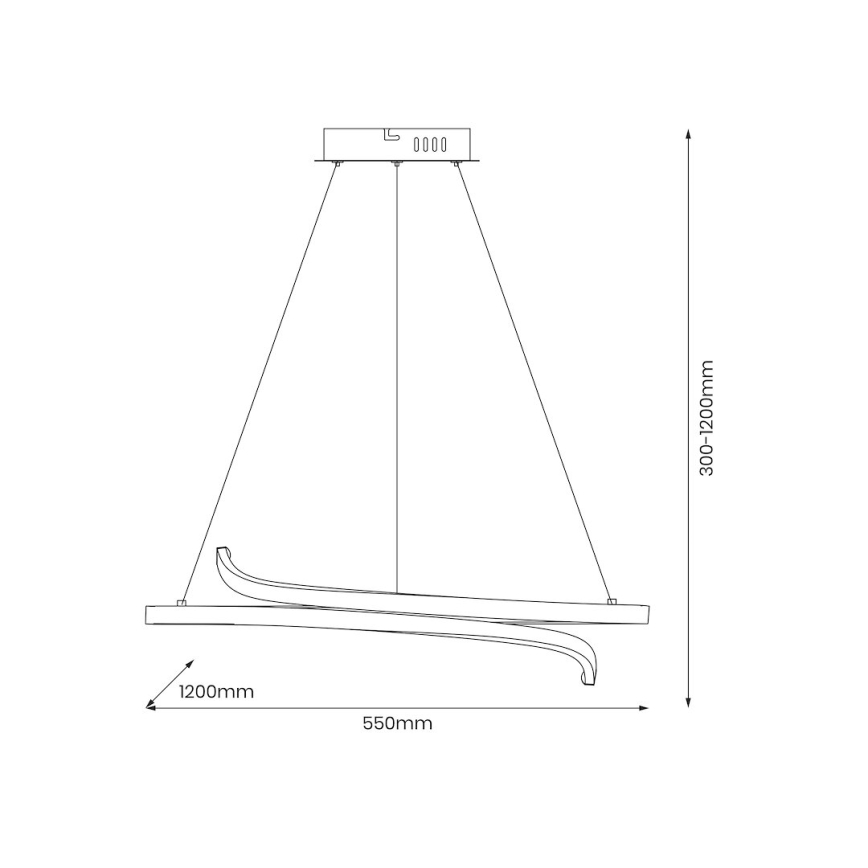 LED Lestenec na vrvici LORENZO LED/35W/230V črna