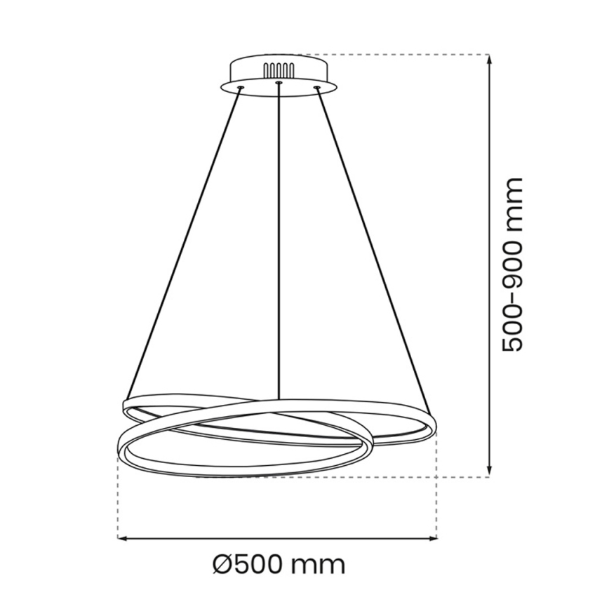 LED Lestenec na vrvici LUCERO LED/48W/230V črna
