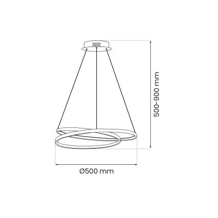 LED Lestenec na vrvici LUCERO LED/48W/230V sijajni krom