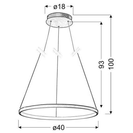LED Lestenec na vrvici LUNE LED/25W/230V