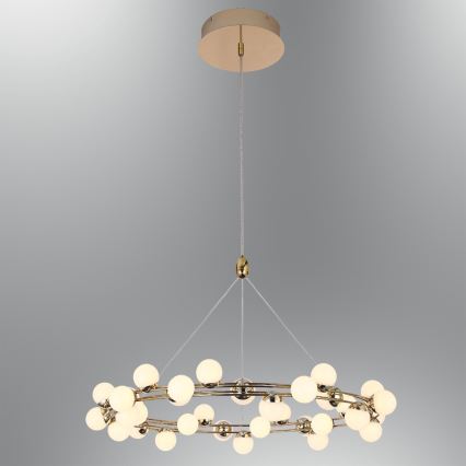 LED lestenec na vrvici MARS LED/50W/230V 3000K v zlati barvi