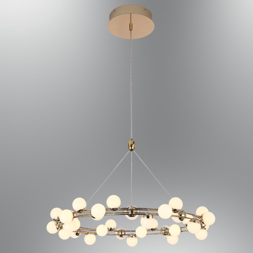 LED lestenec na vrvici MARS LED/50W/230V 3000K v zlati barvi