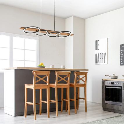 LED lestenec na vrvici MELISA LED/35W/230V borovica
