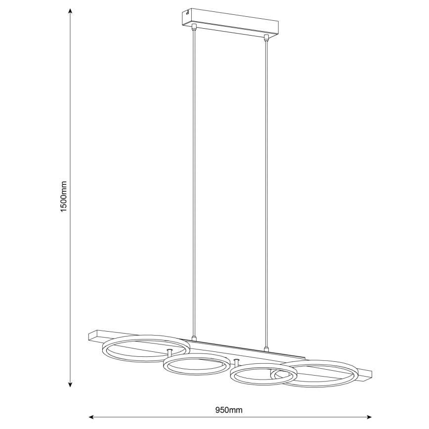 LED lestenec na vrvici MELISA LED/35W/230V borovica
