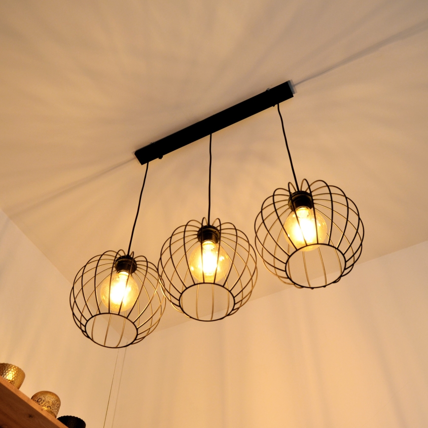 LED Lestenec na vrvici MERCURE 3xE27/15W/230V