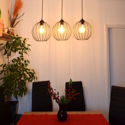 LED Lestenec na vrvici MERCURE 3xE27/15W/230V