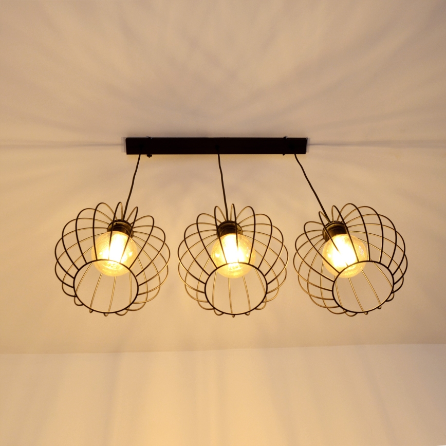 LED Lestenec na vrvici MERCURE 3xE27/15W/230V