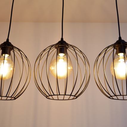 LED Lestenec na vrvici MERCURE 3xE27/15W/230V