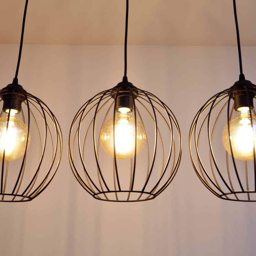 LED Lestenec na vrvici MERCURE 3xE27/15W/230V