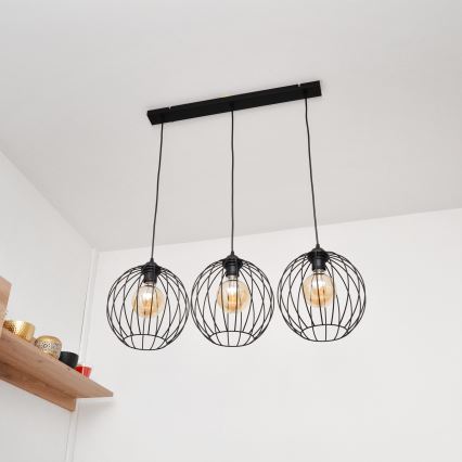 LED Lestenec na vrvici MERCURE 3xE27/15W/230V