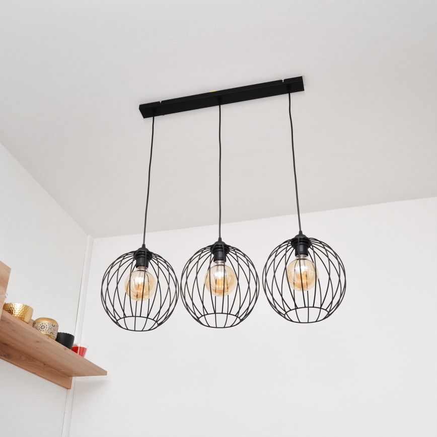 LED Lestenec na vrvici MERCURE 3xE27/15W/230V