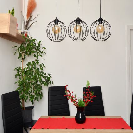 LED Lestenec na vrvici MERCURE 3xE27/15W/230V