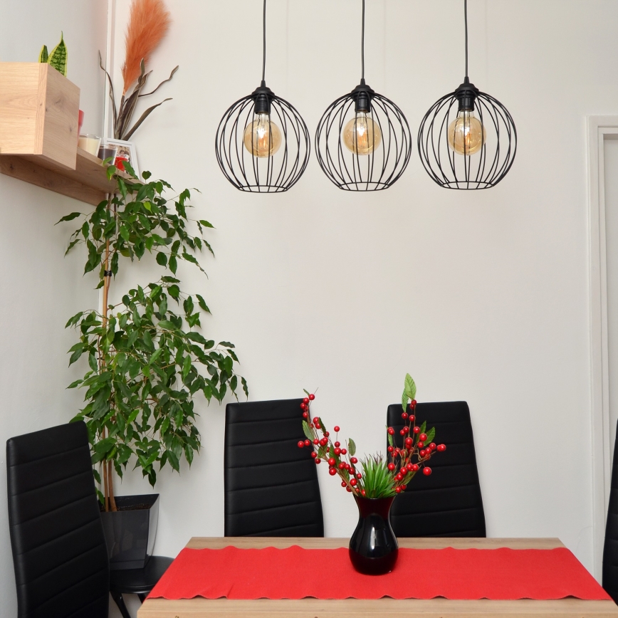 LED Lestenec na vrvici MERCURE 3xE27/15W/230V