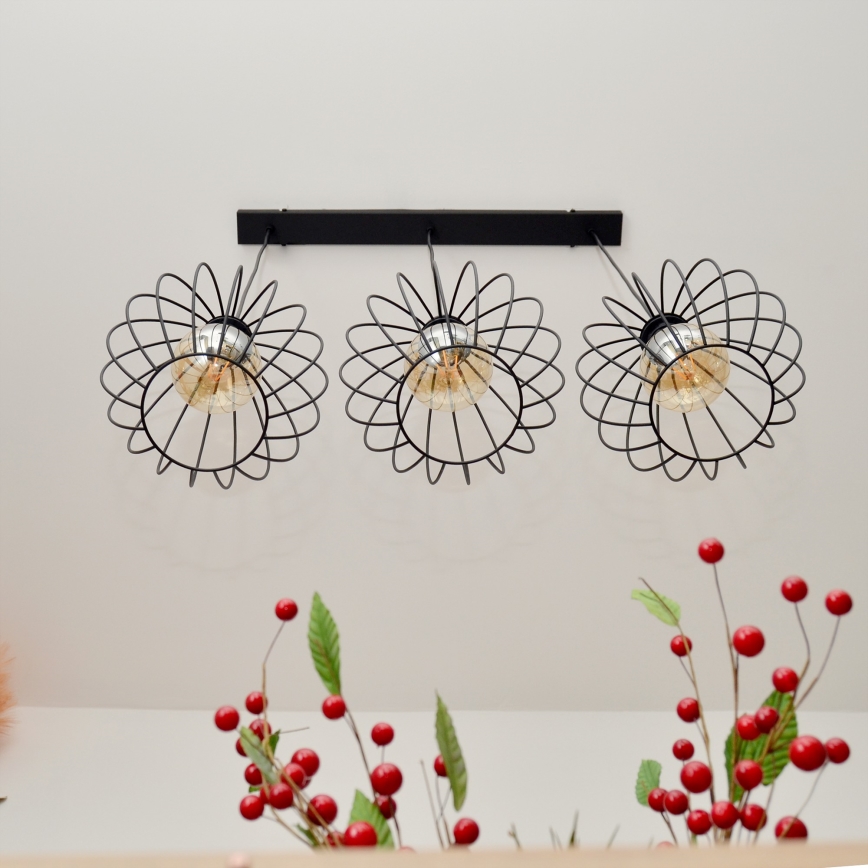 LED Lestenec na vrvici MERCURE 3xE27/15W/230V