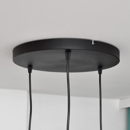 LED Lestenec na vrvici MERCURE 3xE27/15W/230V ø 50 cm črna
