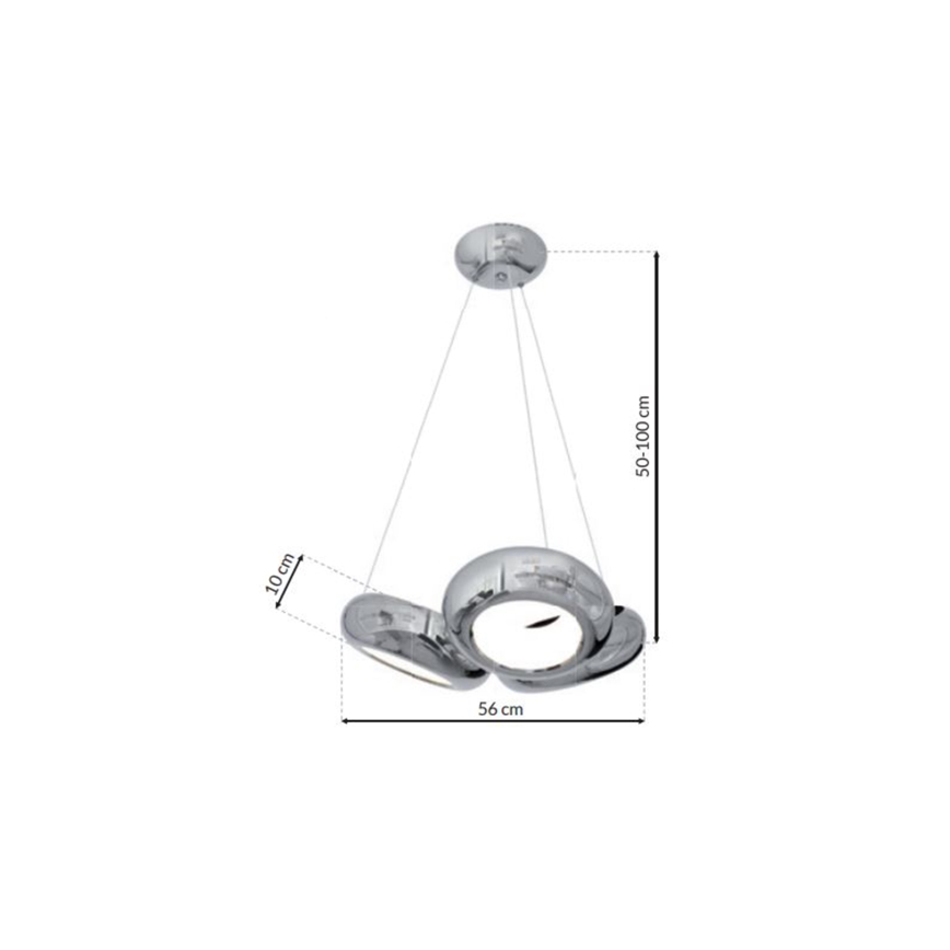 LED Lestenec na vrvici MERCURIO 3xLED/12W/230V