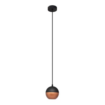 LED Lestenec na vrvici MIDWAY 1xGU10/4,8W/230V črna/baker