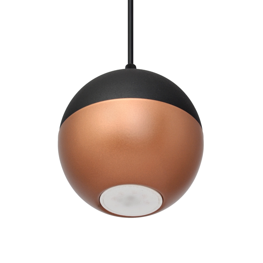 LED Lestenec na vrvici MIDWAY 3xGU10/4,8W/230V črna/baker