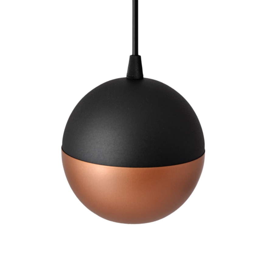 LED Lestenec na vrvici MIDWAY 3xGU10/4,8W/230V črna/baker