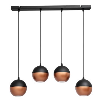 LED Lestenec na vrvici MIDWAY 4xGU10/4,8W/230V črna/baker