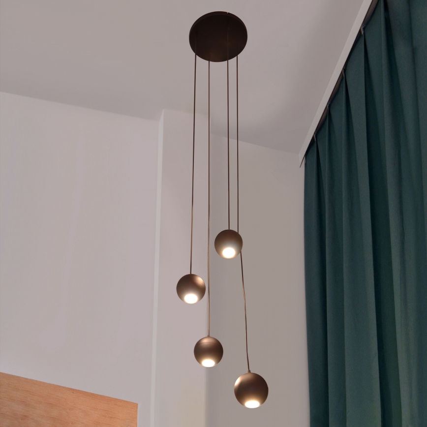 LED Lestenec na vrvici MIDWAY 4xGU10/4,8W/230V črna