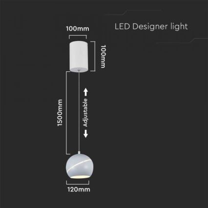 LED Lestenec na vrvici na dotik LED/8,5W/230V 3000K bela