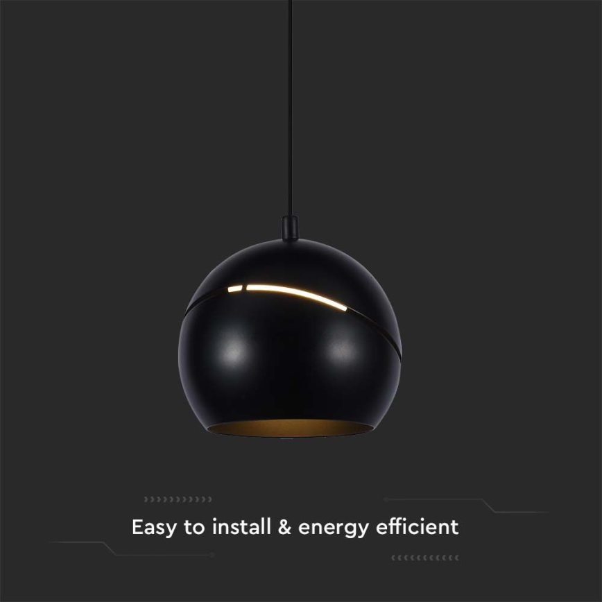 LED Lestenec na vrvici na dotik LED/8,5W/230V 3000K črna