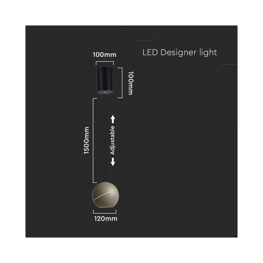 LED Lestenec na vrvici na dotik LED/8,5W/230V 3000K siva