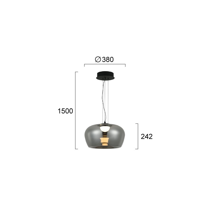 LED lestenec na vrvici NADIA LED/20W/230V dimno/črna