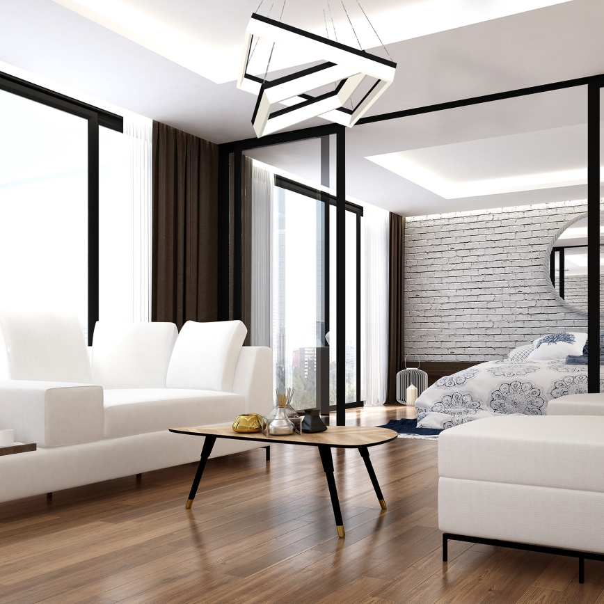 LED Lestenec na vrvici NERO 2xLED/80W/230V