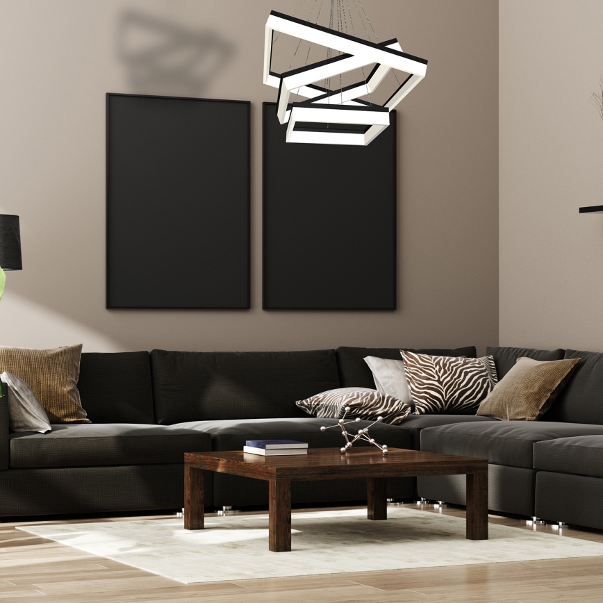 LED Lestenec na vrvici NERO 3xLED/140W/230V
