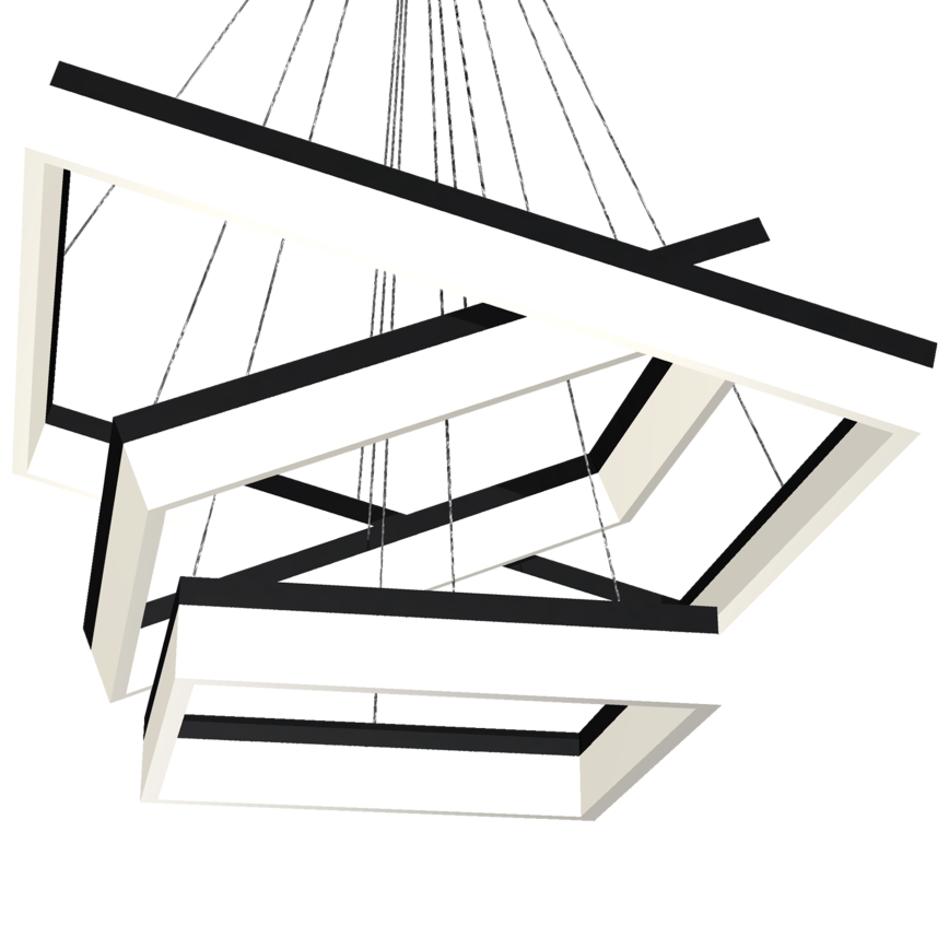 LED Lestenec na vrvici NERO 3xLED/140W/230V