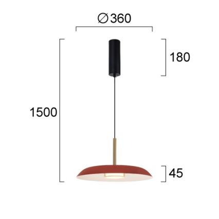LED lestenec na vrvici NUDO LED/11W/230V 3000/4000/6000K rdeča