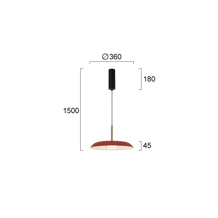 LED lestenec na vrvici NUDO LED/11W/230V 3000/4000/6000K rdeča