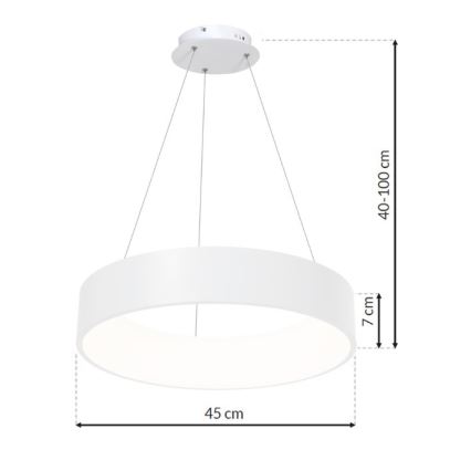 LED Lestenec na vrvici OHIO LED/24W/230V