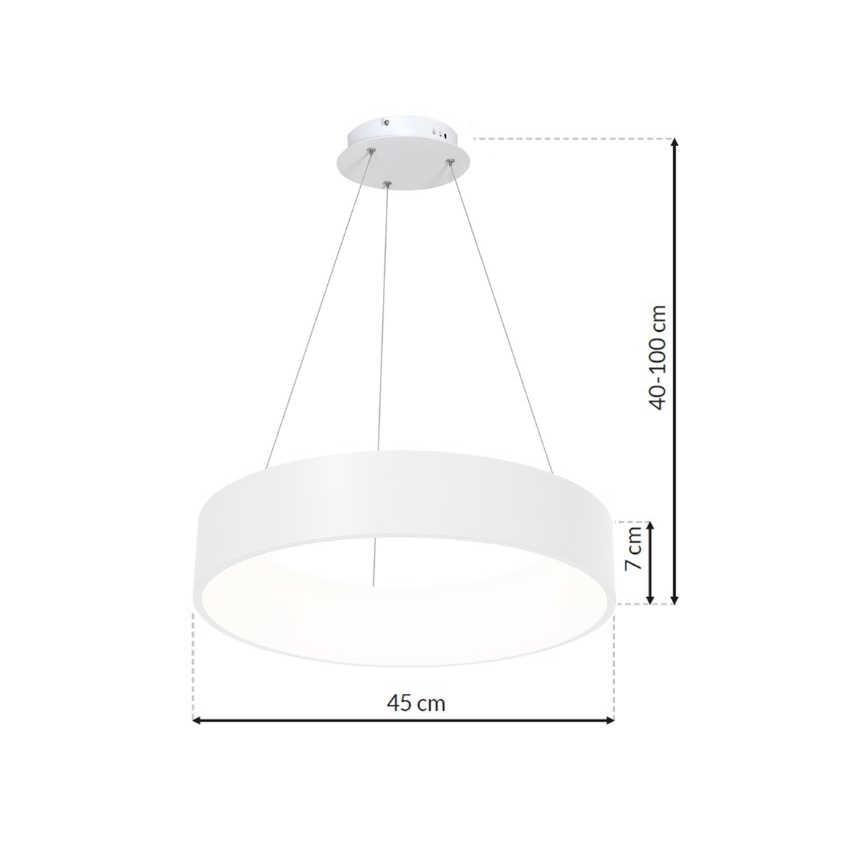 LED Lestenec na vrvici OHIO LED/24W/230V