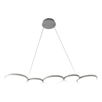 LED Lestenec na vrvici OLYMPIA 5xLED/10W/230V siva
