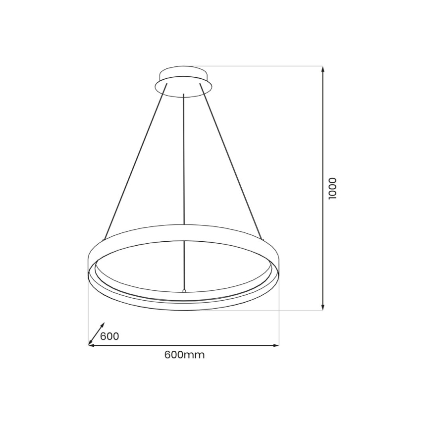 LED Lestenec na vrvici ORBITA LED/52W/230V bela/črna