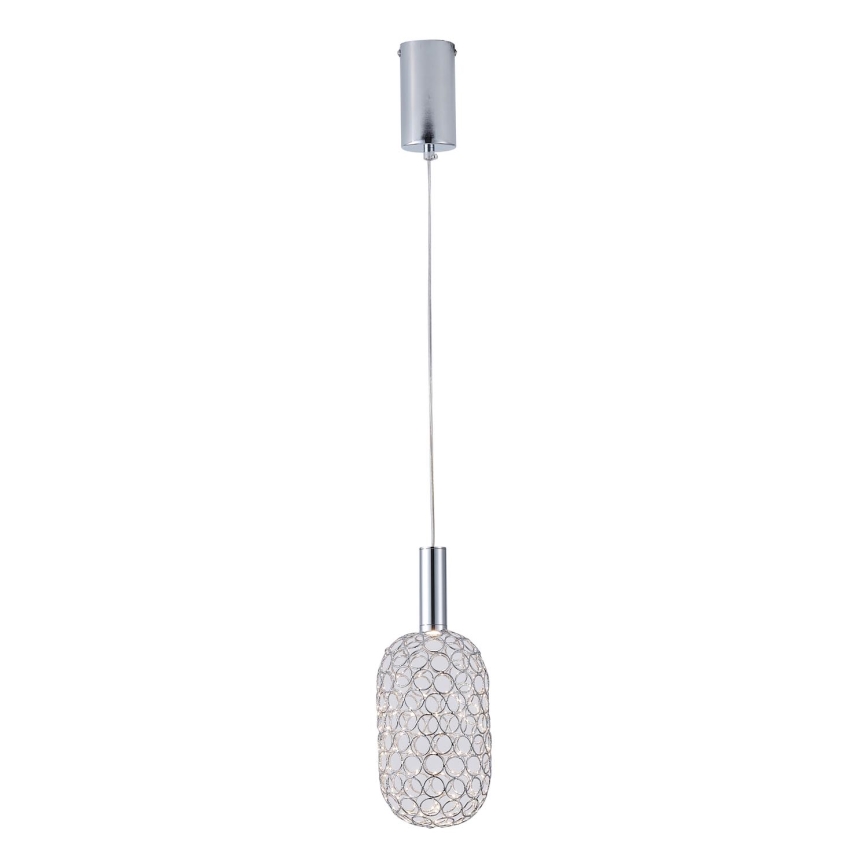 LED Lestenec na vrvici PERFORATO LED/6,3W/230V 3000K sijajni krom pr. 13 cm