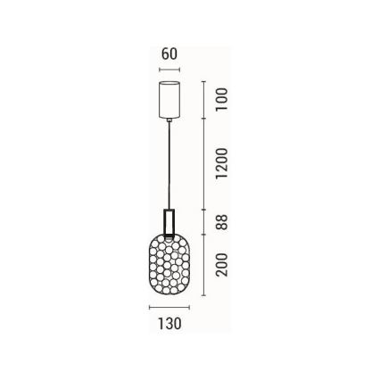LED Lestenec na vrvici PERFORATO LED/6,3W/230V 3000K sijajni krom pr. 13 cm