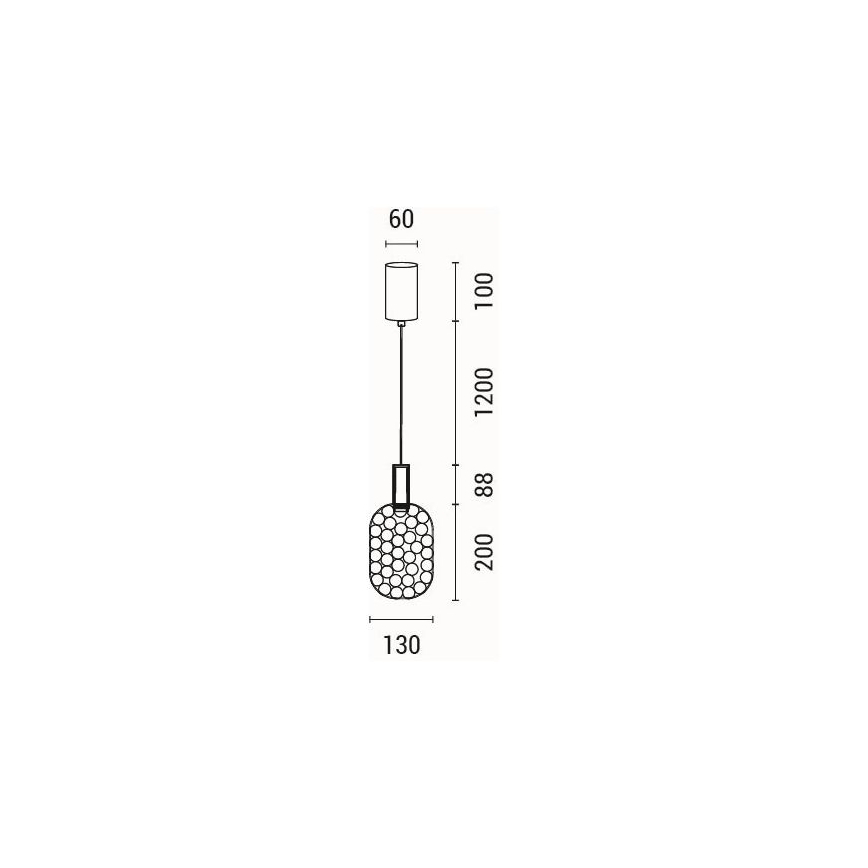 LED Lestenec na vrvici PERFORATO LED/6,3W/230V 3000K sijajni krom pr. 13 cm