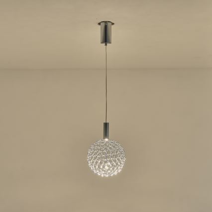 LED Lestenec na vrvici PERFORATO LED/6,3W/230V 3000K sijajni krom pr. 20 cm