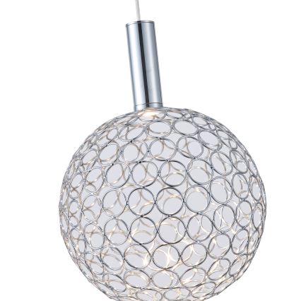 LED Lestenec na vrvici PERFORATO LED/6,3W/230V 3000K sijajni krom pr. 20 cm