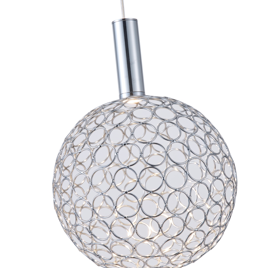 LED Lestenec na vrvici PERFORATO LED/6,3W/230V 3000K sijajni krom pr. 20 cm