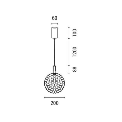 LED Lestenec na vrvici PERFORATO LED/6,3W/230V 3000K sijajni krom pr. 20 cm