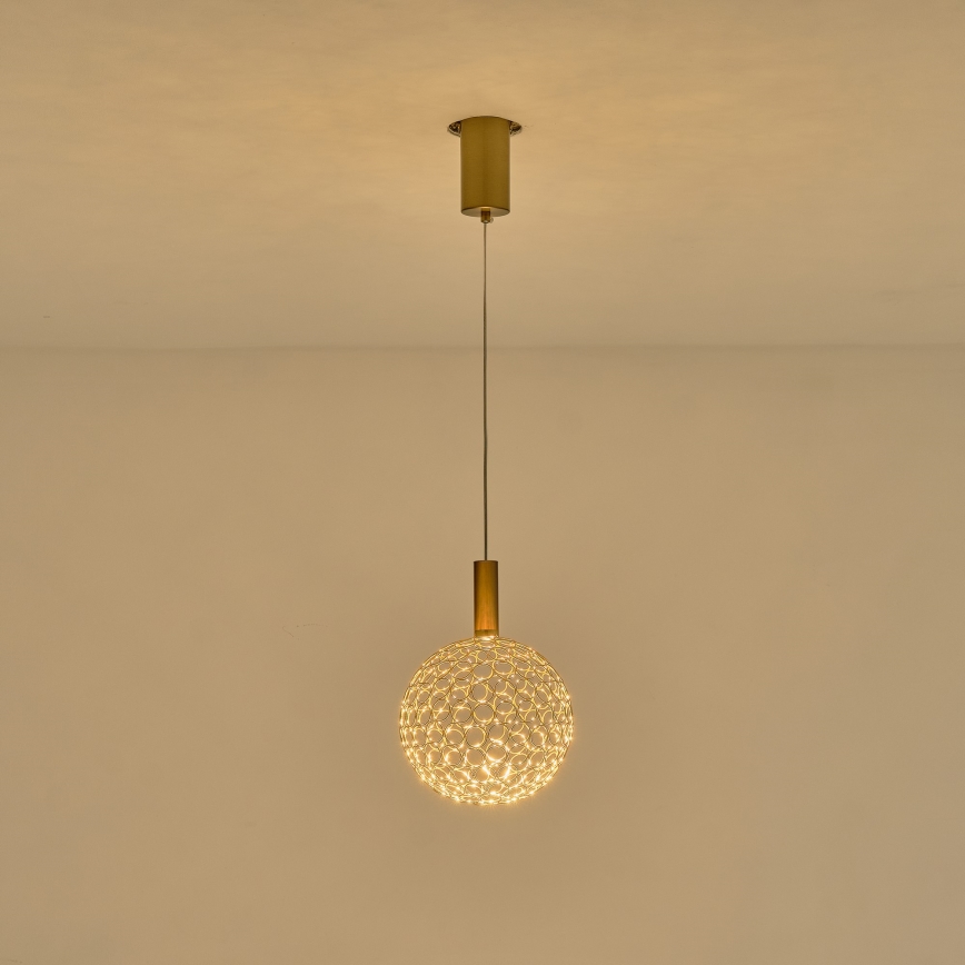 LED Lestenec na vrvici PERFORATO LED/6,3W/230V 3000K zlata pr. 20 cm