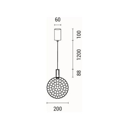 LED Lestenec na vrvici PERFORATO LED/6,3W/230V 3000K zlata pr. 20 cm