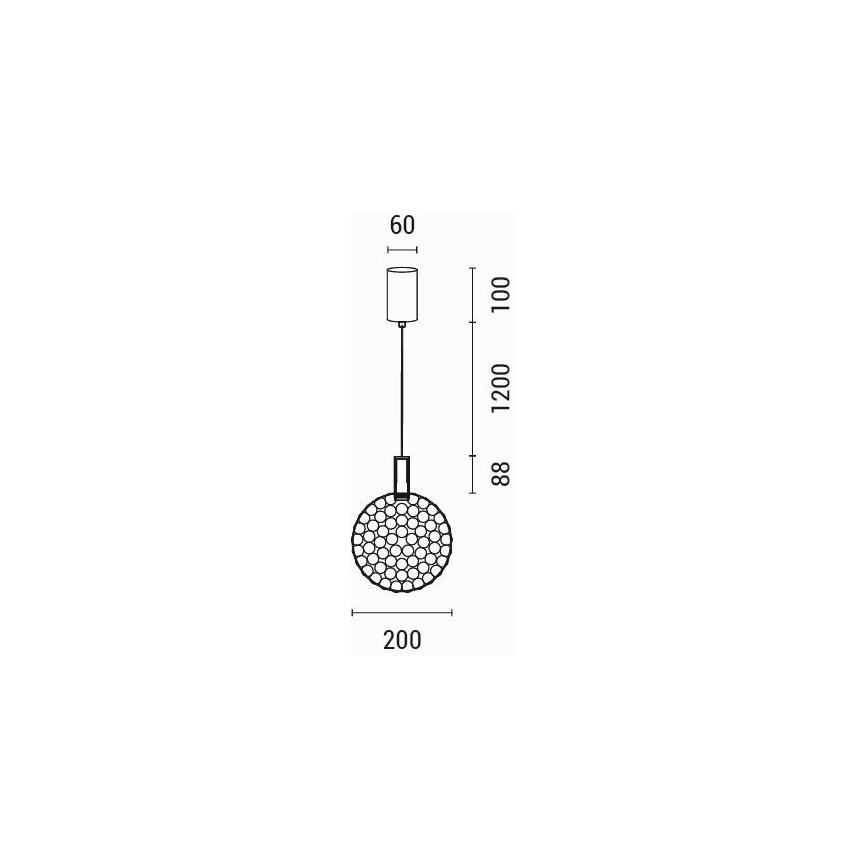 LED Lestenec na vrvici PERFORATO LED/6,3W/230V 3000K zlata pr. 20 cm